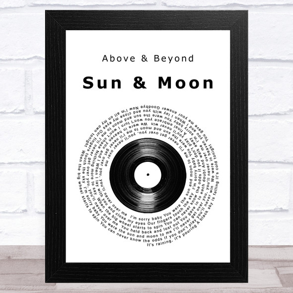 Above & Beyond Sun & Moon Vinyl Record Song Lyric Music Art Print