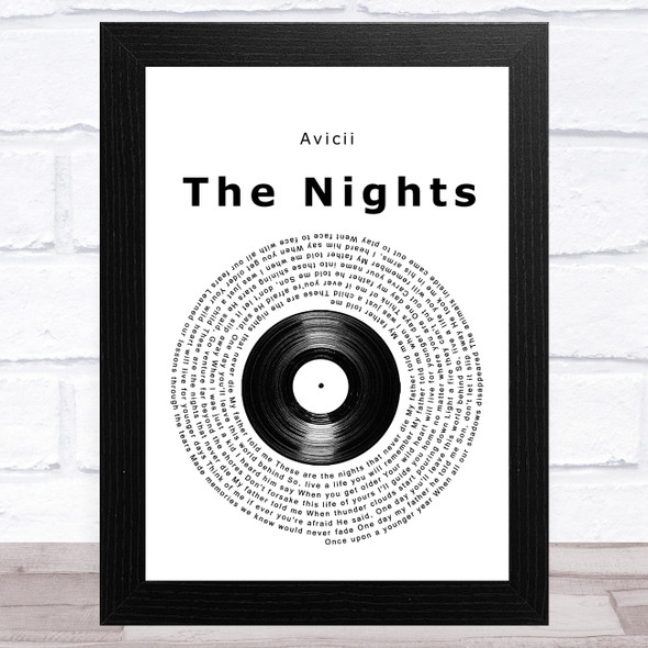 Avicii The Nights Vinyl Record Song Lyric Music Art Print