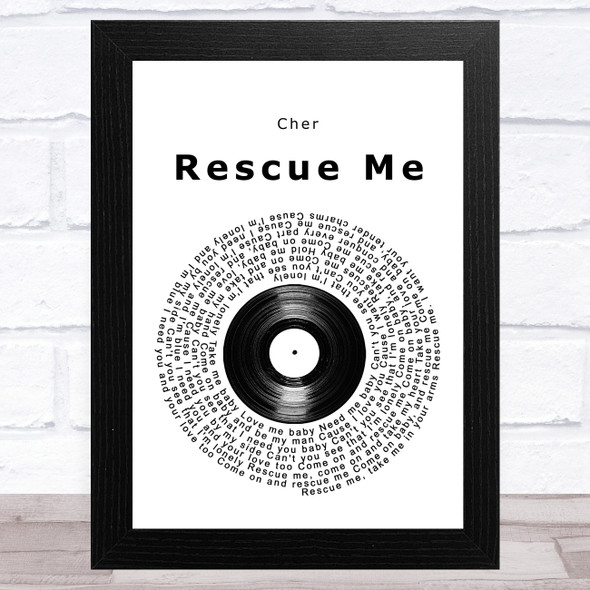 Cher Rescue Me Vinyl Record Song Lyric Music Art Print