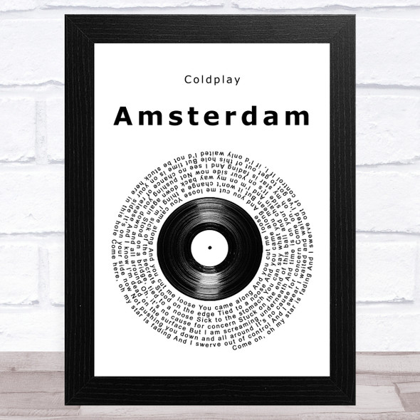 Coldplay Amsterdam Vinyl Record Song Lyric Music Art Print