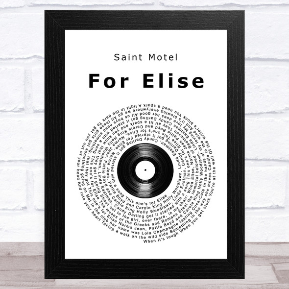 Saint Motel For Elise Vinyl Record Song Lyric Music Art Print