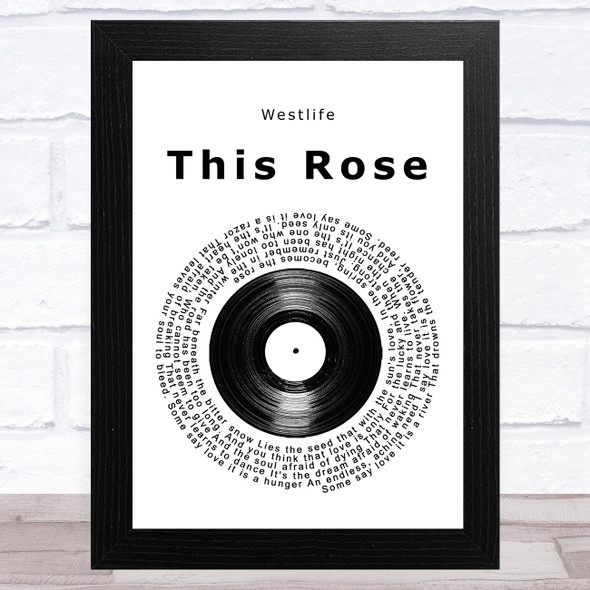 Westlife This Rose Vinyl Record Song Lyric Music Art Print