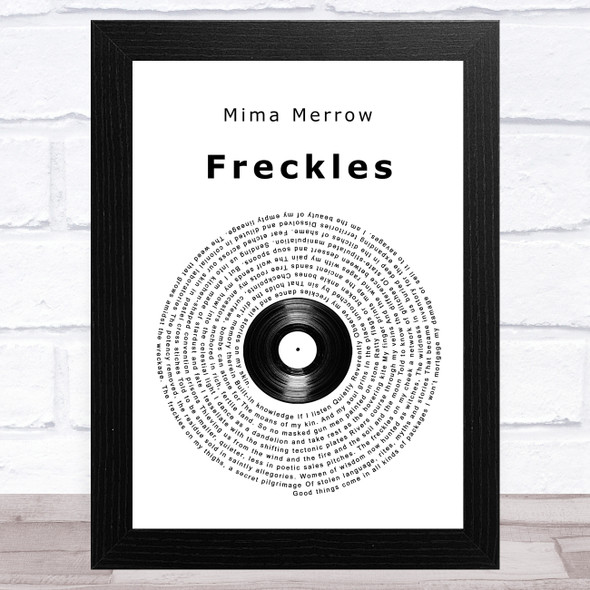 Mima Merrow Freckles Vinyl Record Song Lyric Music Art Print