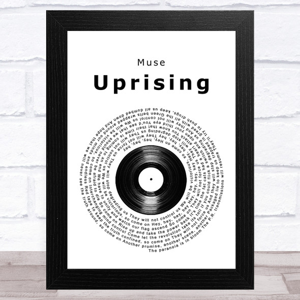 Muse Uprising Vinyl Record Song Lyric Music Art Print