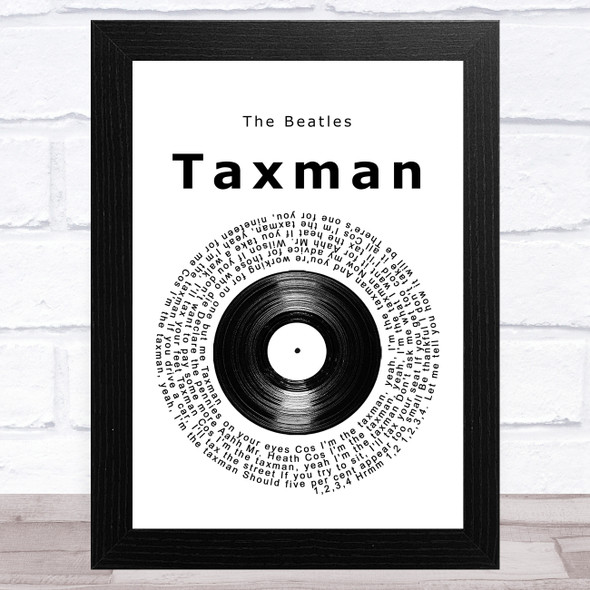 The Beatles Taxman Vinyl Record Song Lyric Music Art Print