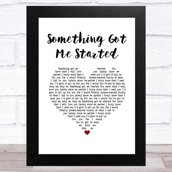 Simply Red Something Got Me Started White Heart Song Lyric Music Art Print