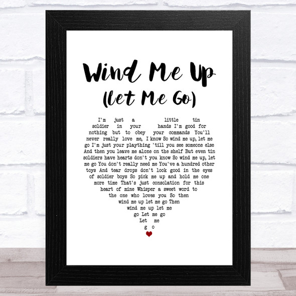 Cliff Richard Wind Me Up (Let Me Go) White Heart Song Lyric Music Art Print