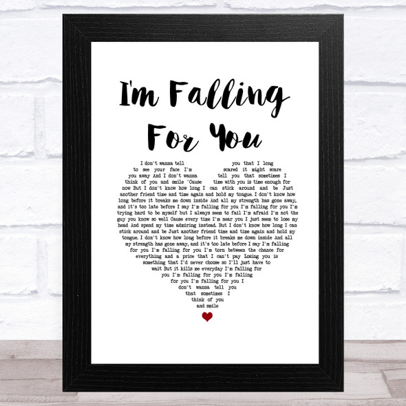 Chester See I'm Falling For You White Heart Song Lyric Music Art Print