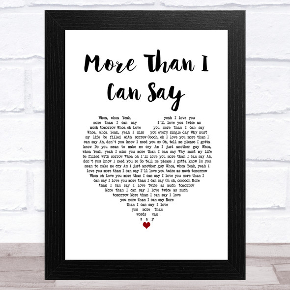 Leo Sayer More Than I Can Say White Heart Song Lyric Music Art Print