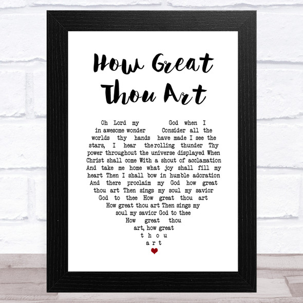 Elvis Presley How Great Thou Art White Heart Song Lyric Music Art Print