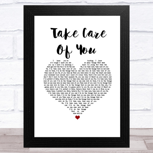 Ella Henderson Take Care Of You White Heart Song Lyric Music Art Print