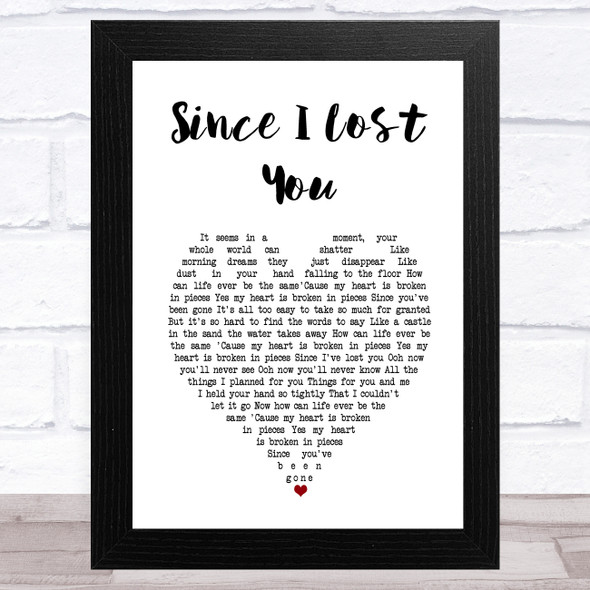 Genesis Since I Lost You White Heart Song Lyric Music Art Print