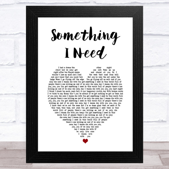 OneRepublic Something I Need White Heart Song Lyric Music Art Print