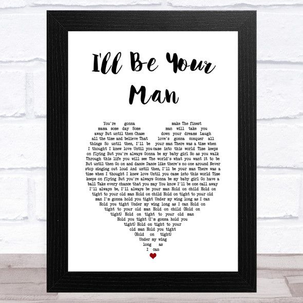 Zac Brown Band I'll Be Your Man White Heart Song Lyric Music Art Print