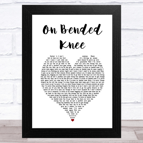 Boyz II Men On Bended Knee White Heart Song Lyric Music Art Print