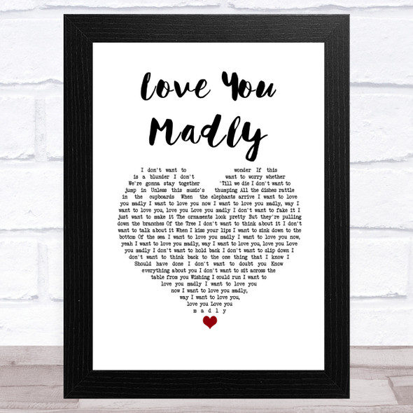 Cake Love You Madly White Heart Song Lyric Music Art Print
