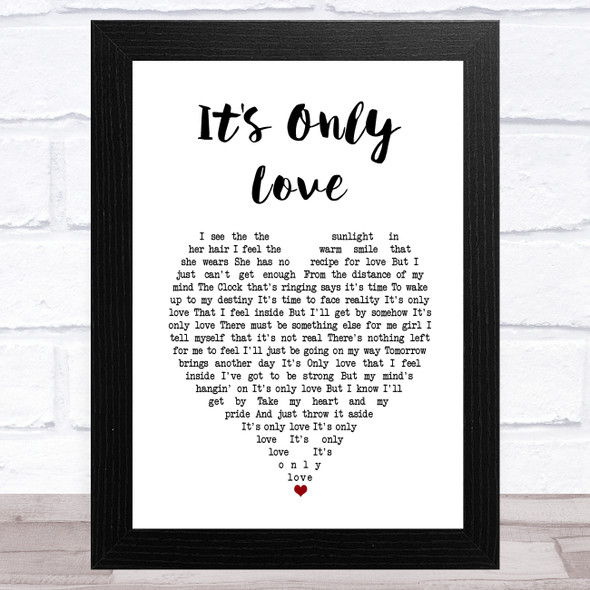 Elvis Presley It's Only Love White Heart Song Lyric Music Art Print