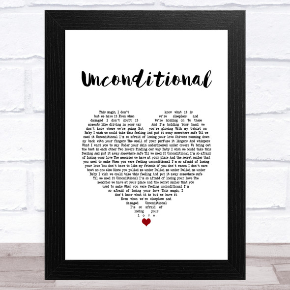 Picture This Unconditional White Heart Song Lyric Music Art Print