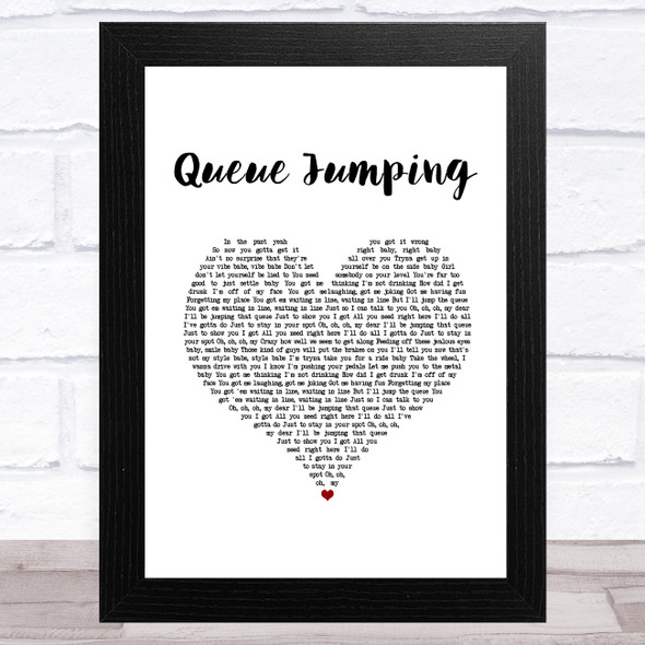 Plan B Queue Jumping White Heart Song Lyric Music Art Print