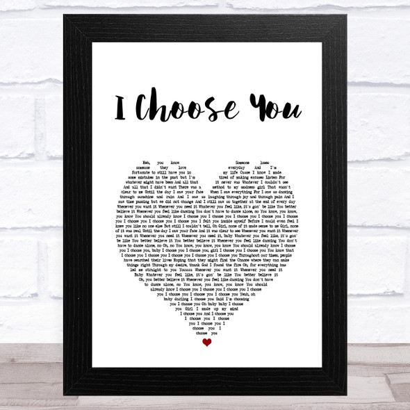 Paris I Choose You White Heart Song Lyric Music Art Print