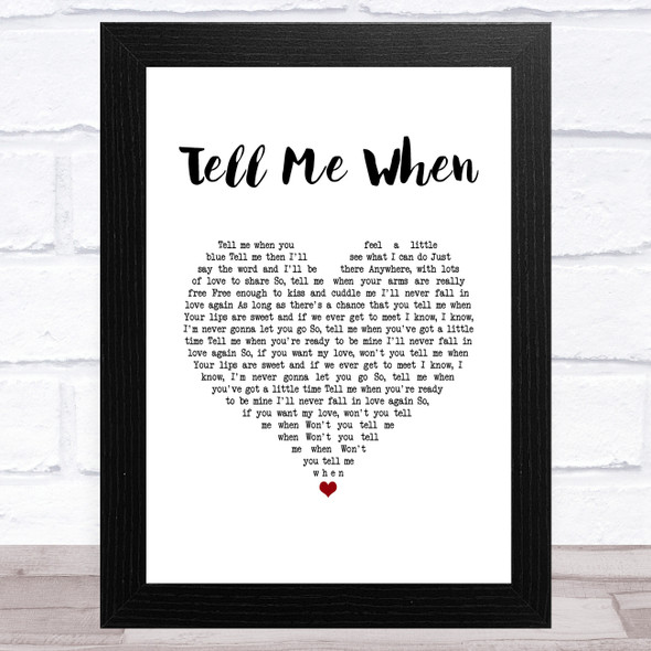 The Applejacks Tell Me When White Heart Song Lyric Music Art Print
