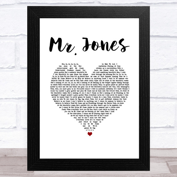 Counting Crows Mr. Jones White Heart Song Lyric Music Art Print