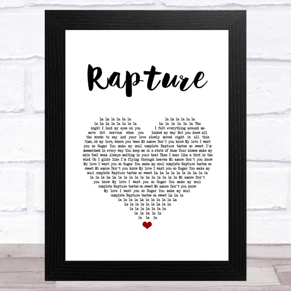 iiO Rapture White Heart Song Lyric Music Art Print