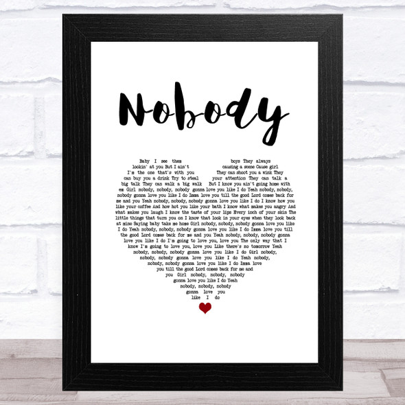 Dylan Scott Nobody White Heart Song Lyric Music Art Print