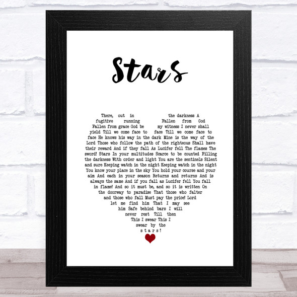 Russell Crowe Stars White Heart Song Lyric Music Art Print