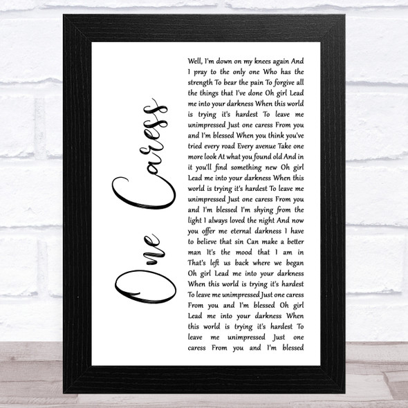 Depeche Mode One Caress White Script Song Lyric Music Art Print