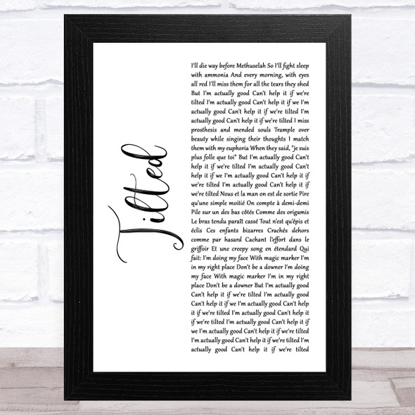 Christine and the Queens Tilted White Script Song Lyric Music Art Print
