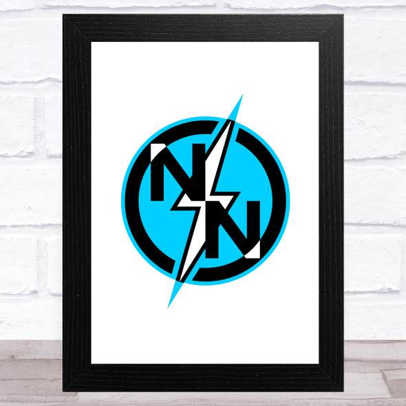 Norris Nuts YouTubers Blue Lightening Logo Children's Kids Wall Art Print