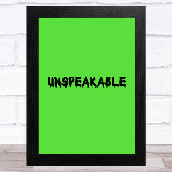 Unspeakable Youtuber Neon Green Wall Art Children's Kids Wall Art Print