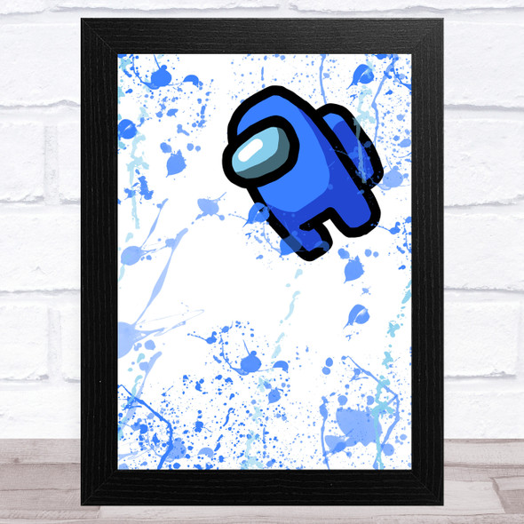 Among Us Blue Splatter Art Children's Kids Wall Art Print