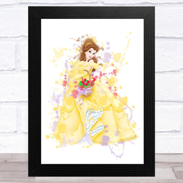 Belle Disney Splatter Art Children's Kids Wall Art Print