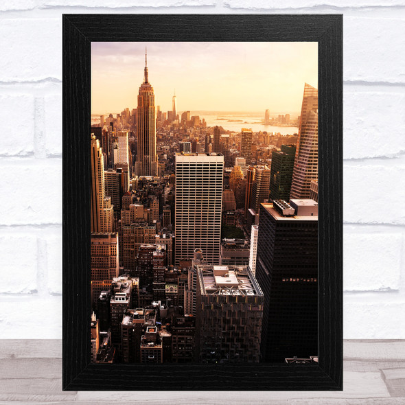 New York City Skyline Sun Design 1 Home Wall Art Print