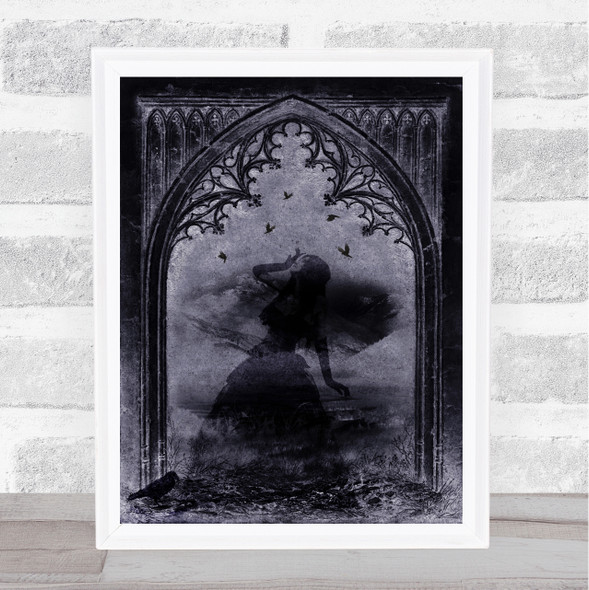 Gothic Archway And Woman Home Wall Art Print