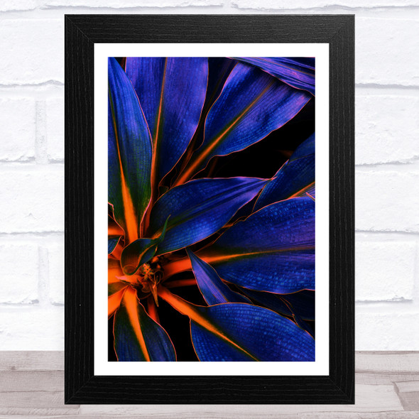 Abstract Blue Botanical Home Wall Art Print