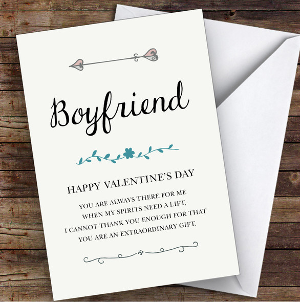 Boyfriend You Are Always There For Me Romantic Poem Valentine's Day Card