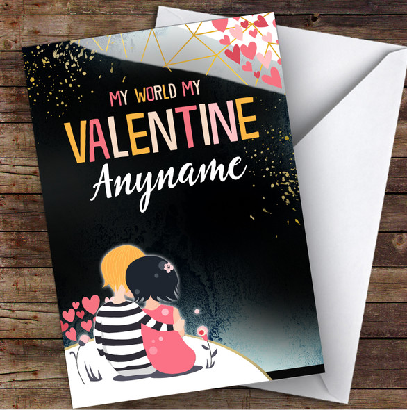 Valentines Couple On Mountain Personalised Valentine's Day Card