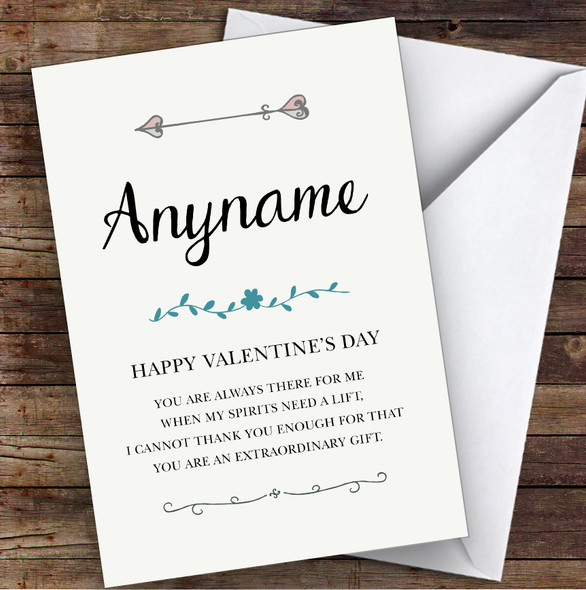 You Are Always There For Me Romantic Poem Valentine's Day Card