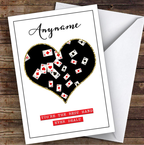 You're The Best Hand Poker Personalised Valentine's Day Card