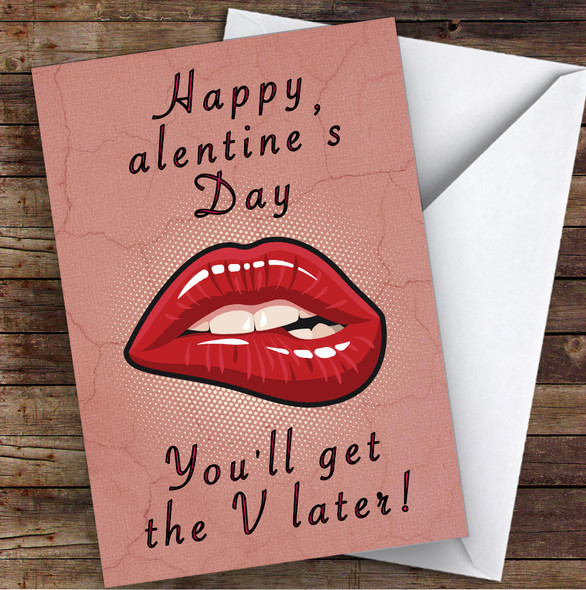 Funny Rude Sexy V Later Personalised Valentine's Day Card
