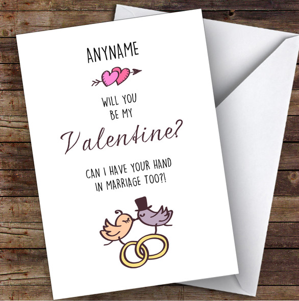 Be Mine Marry Me Personalised Valentine's Day Card