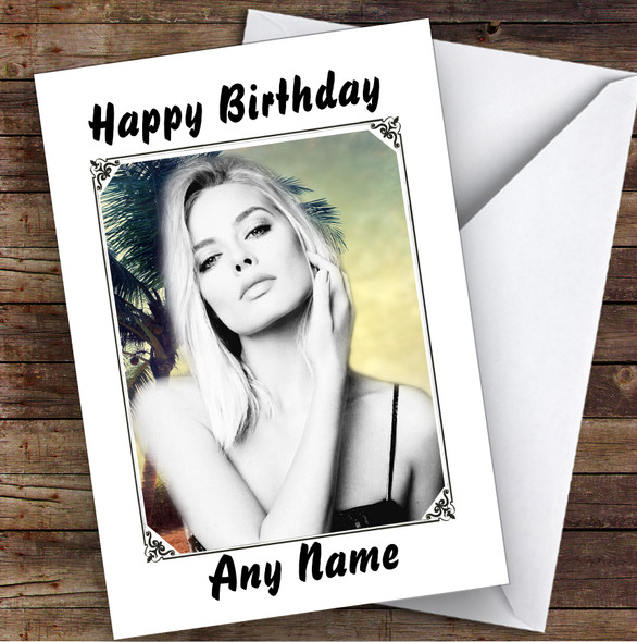 Margot Robbie Vintage Celebrity Personalised Birthday Card