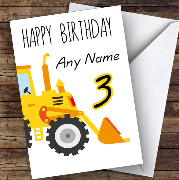 Construction Building Children's Kids Personalised Birthday Card