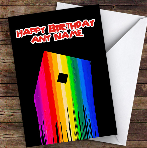 Roblox Rainbow Paint O Children's Kids Personalised Birthday Card