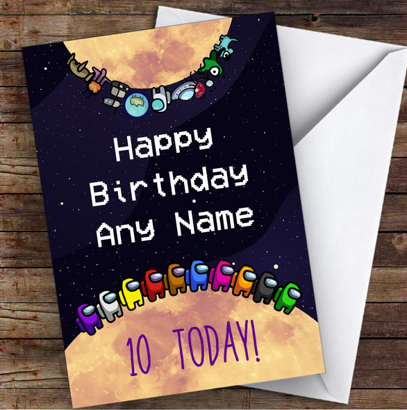 Among Us & Our Pets Children's Kids Personalised Birthday Card