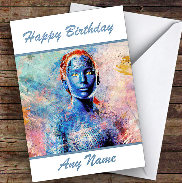 Mystique Superhero Children's Kids Personalised Birthday Card