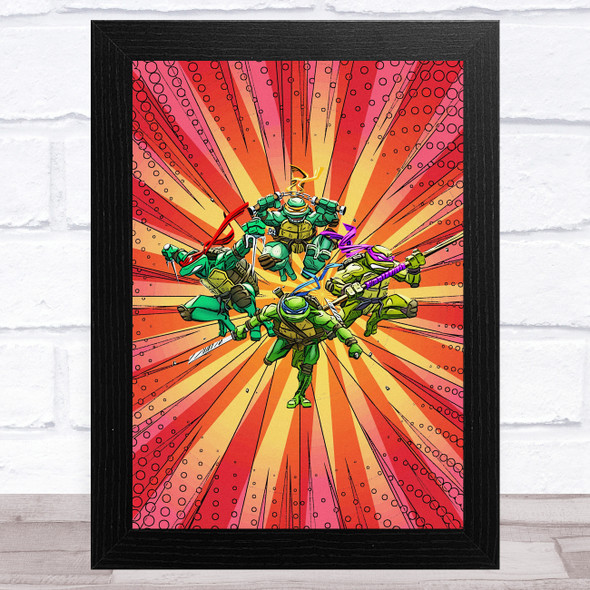 Teenage Mutant Ninja Turtles Pink Retro Children's Kid's Wall Art Print